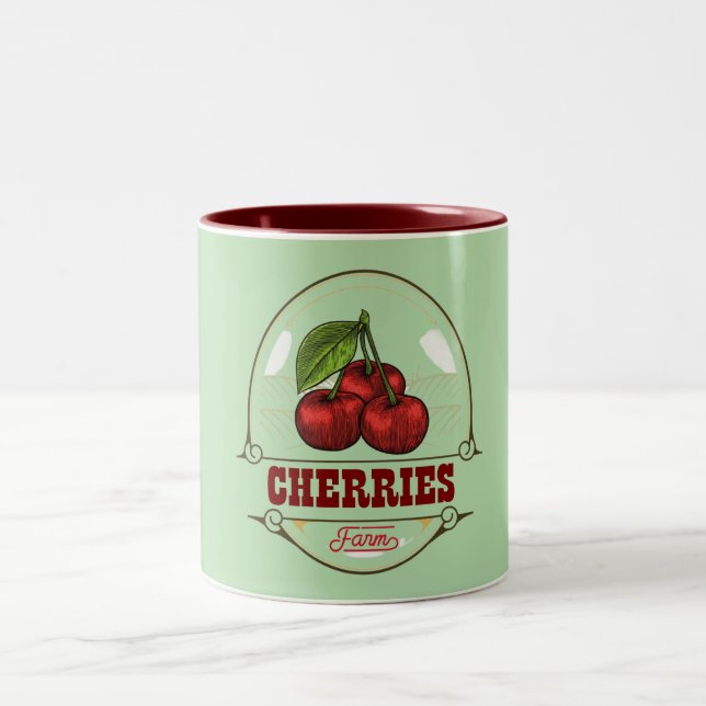 Cherries Two-Tone Coffee Mug (Center)