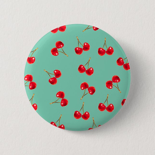cherries vivid 6 cm round badge (Front)