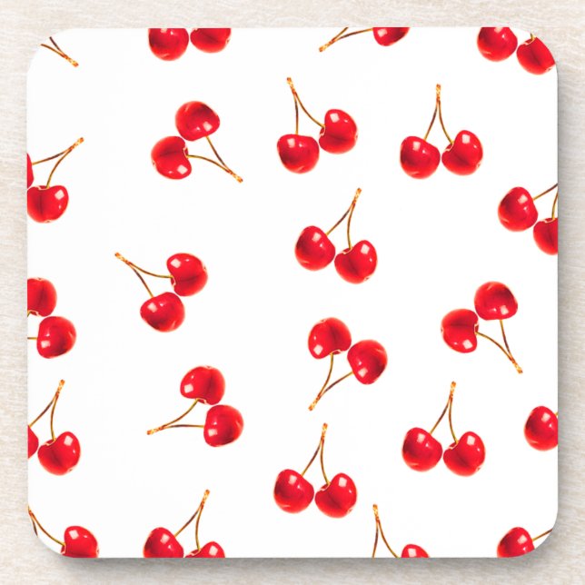 cherries vivid coaster (Front)