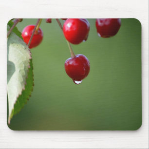 Cherries, Waterdrop, Raindrop Mouse Pad
