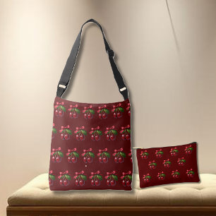Cherries with a Bow-Cherry Red Crossbody Bag