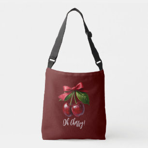 Cherries with a Bow-Cherry Red-Oh Cherry Crossbody Bag