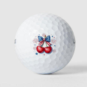 Cherries with Coquette Bow 4th of July American Golf Balls