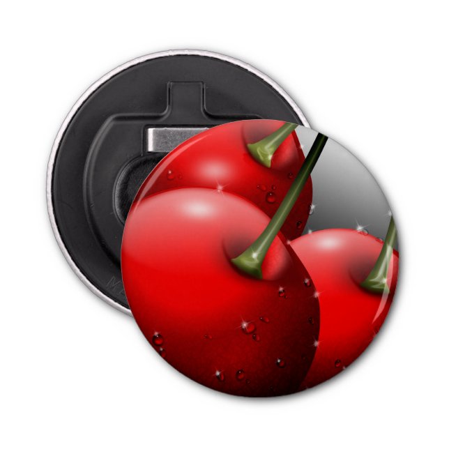 Cherries with Dew Drops Bottle Opener (Front)