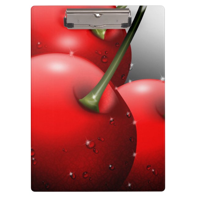 Cherries with Dew Drops Clipboard (Front)