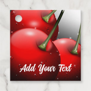 Cherries with Dew Drops Favour Tags