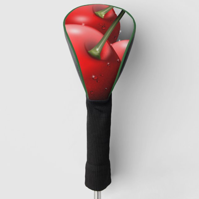 Cherries with Dew Drops Golf Head Cover (Front)