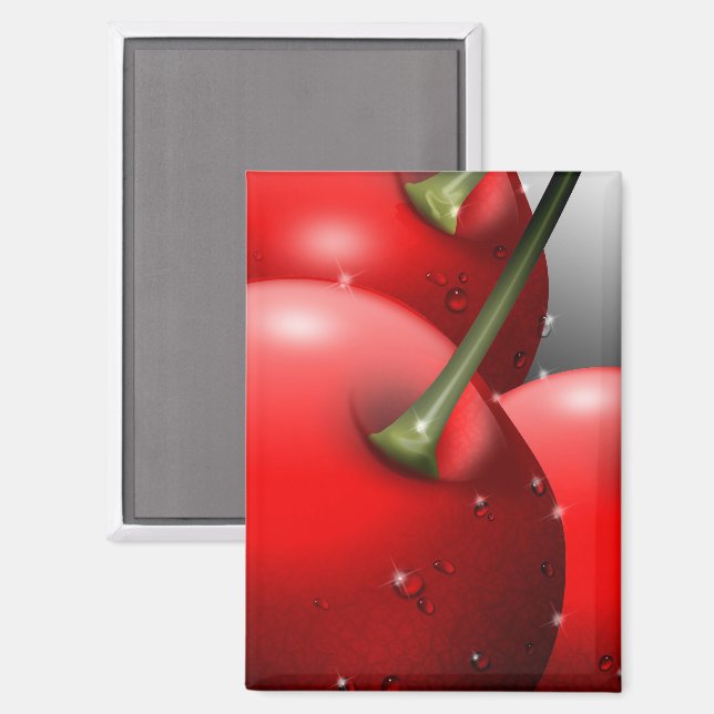 Cherries with Dew Drops Magnet (Front/Back)