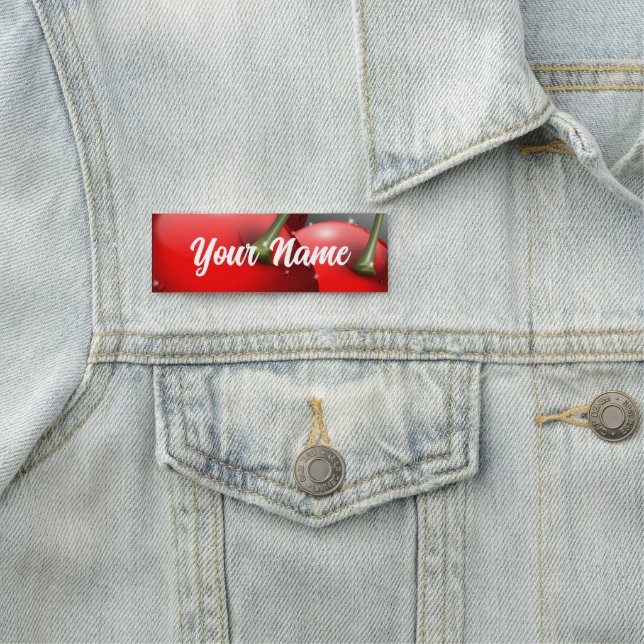 Cherries with Dew Drops Name Tag (In Situ)