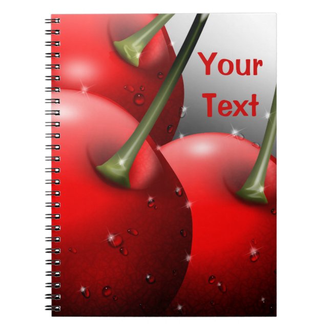 Cherries with Dew Drops Notebook (Front)
