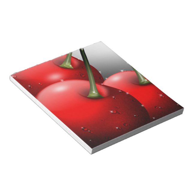 Cherries with Dew Drops Notepad (Angled)