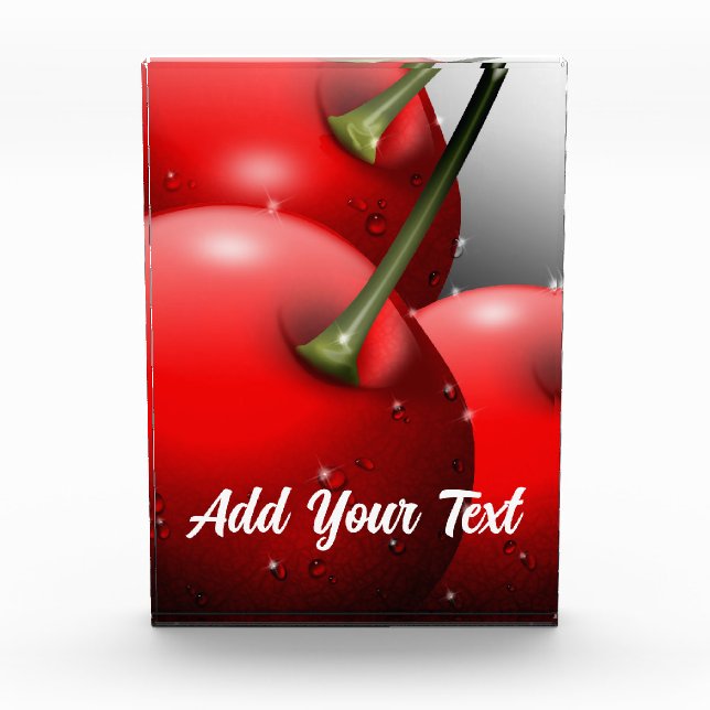 Cherries with Dew Drops Photo Block (Front)