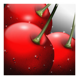 Cherries with Dew Drops Photo Print