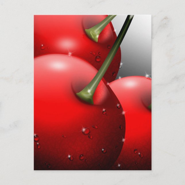 Cherries with Dew Drops Postcard (Front)