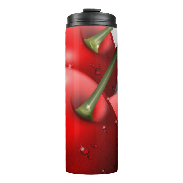 Cherries with Dew Drops Thermal Tumbler (Front)