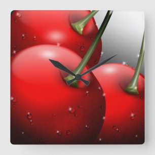 Cherries with Dew Wall Clock