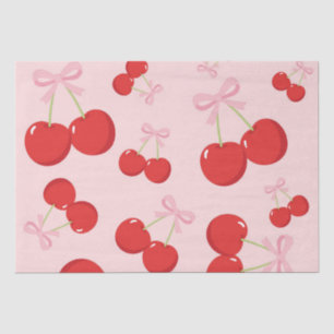 Cherries with Pink Bow Coquette Tissue Paper
