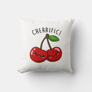 Cherrific Funny Red Cherry Pun Cushion