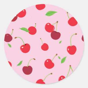Cherry 3 classic round sticker