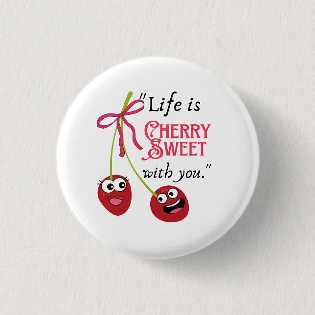 CHERRY  3 CM ROUND BADGE (Front)