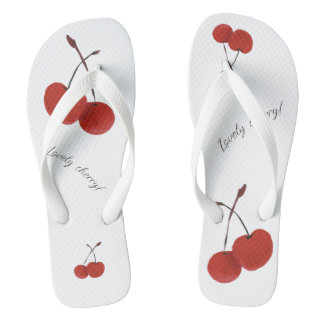 Cherry Adult Flip Flops, Wide Straps Thongs