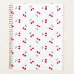 Cherry Aesthetic Cherries Pattern White   Planner<br><div class="desc">The sweet cherry minimalistic pattern in red and white,  is delicate and perfect for a summer wedding.</div>