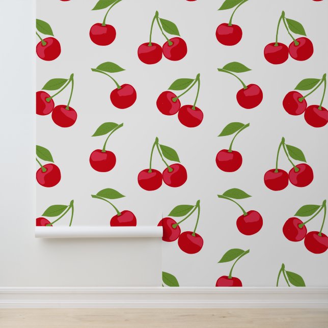 Cherry Aesthetic Cute Cherries Pattern Wallpaper (Application)