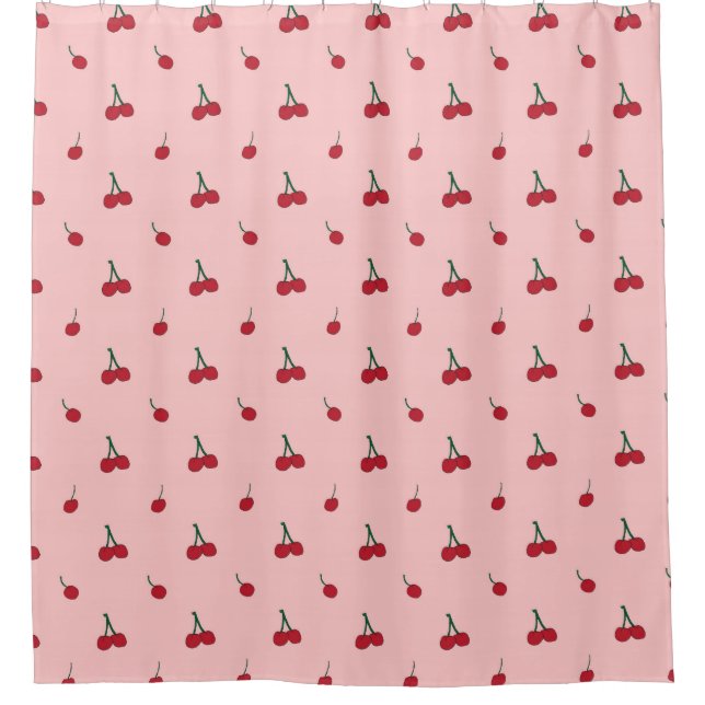 Cherry Allover Print Shower Curtain (Front)