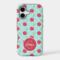 Cherry and Blue Polka Dot Pattern Personalised