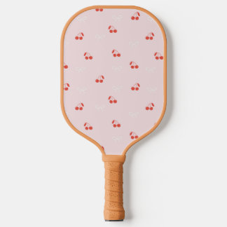 Cherry and Bow Light Pink Pickleball Paddle
