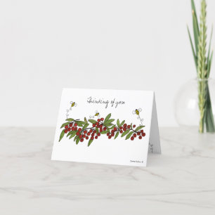 Cherry and Bumble Bee Blank note card