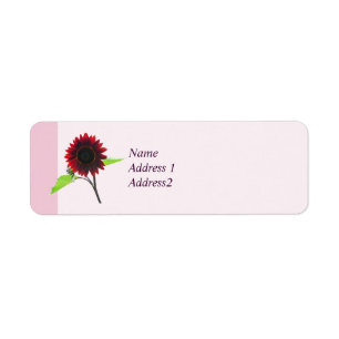 Cherry and Chocolate Sunflower Save the Date Return Address Label