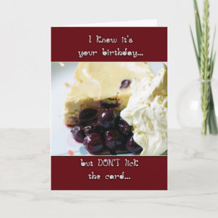 Cherry And Kirsch Cheesecake Birthday Card -