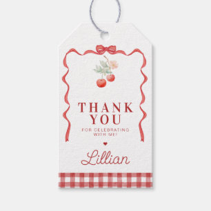 Cherry and Red Ribbon Birthday Gift Tags