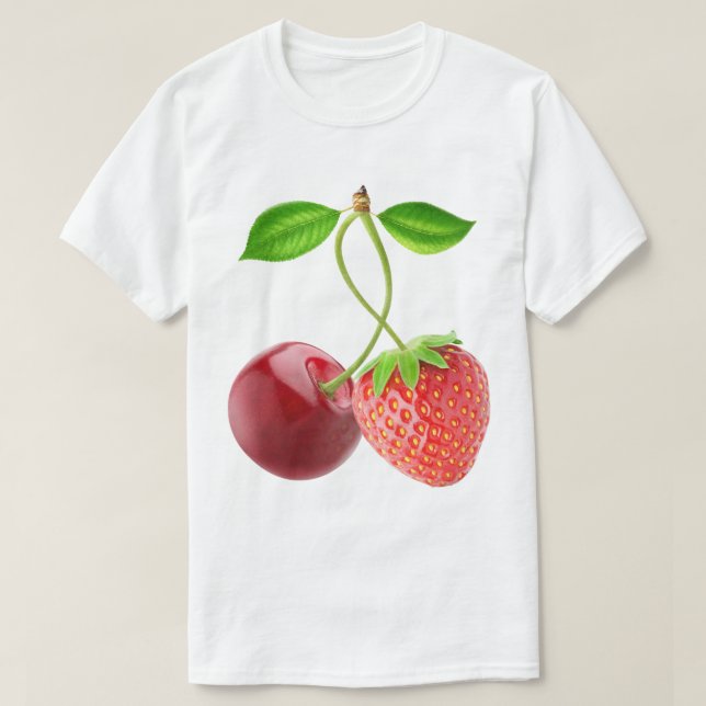 Cherry and strawberry together T-Shirt (Design Front)