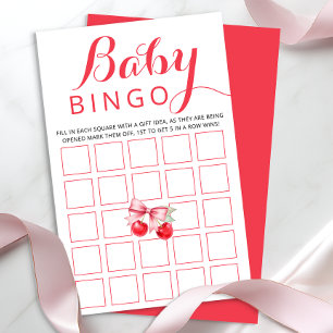Cherry Baby Bingo Game Card Baby Shower Activity