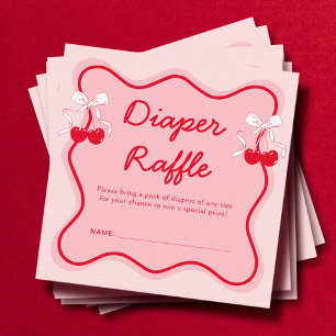 Cherry Baby Shower Diaper Raffle Enclosure Card