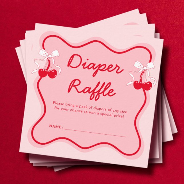 Cherry Baby Shower Diaper Raffle  Enclosure Card (Creator Uploaded)
