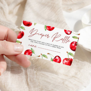 Cherry Baby Shower Diaper Raffle  Enclosure Card