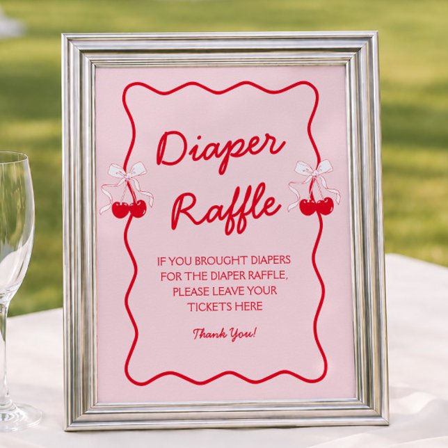 Cherry Baby Shower Diaper Raffle Poster (Creator Uploaded)