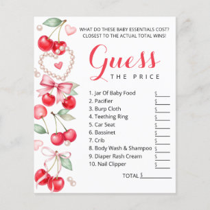 Cherry Baby Shower Guess the Price Game Flyer