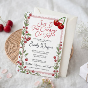 Cherry Baby Shower Invitation