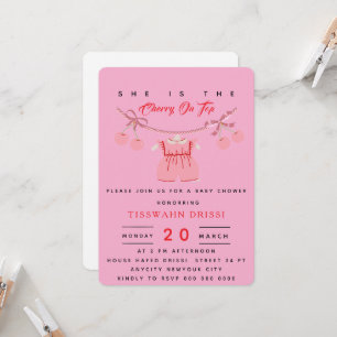 Cherry Baby Shower Invitation Cherry on top Invite
