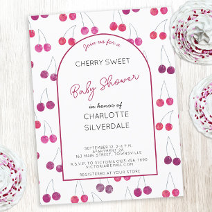 Cherry Baby Shower Invitation Postcard