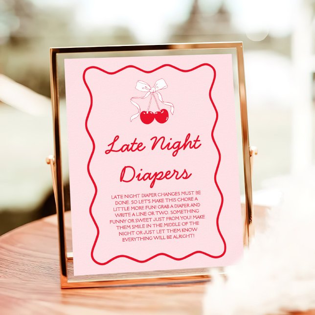 Cherry Baby Shower Late Night Diapers Game Poster (Creator Uploaded)
