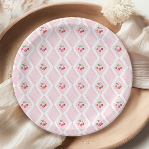 Cherry Baby Shower Paper Plate