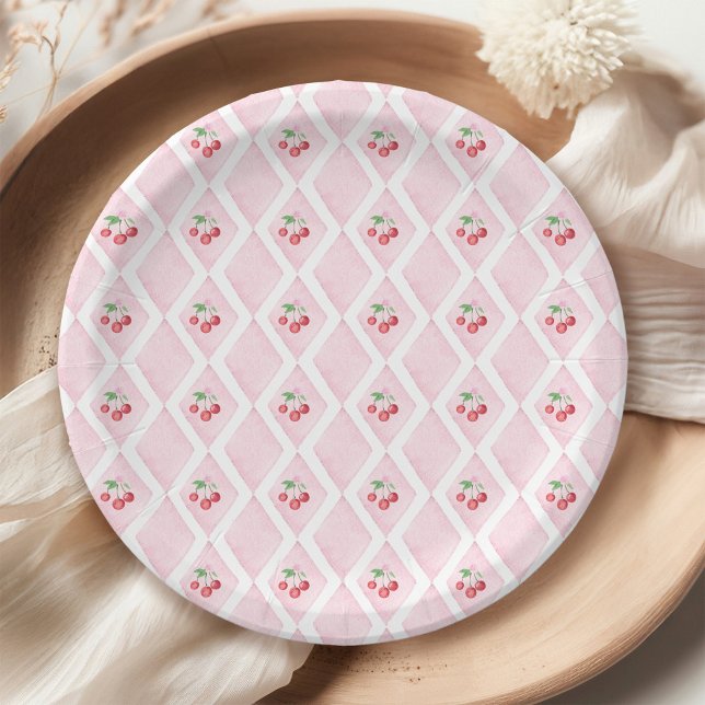 Cherry Baby Shower Paper Plate (Creator Uploaded)