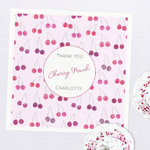 Cherry Baby Shower Pink Napkin