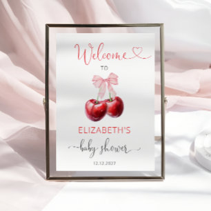 Cherry Baby Shower Welcome Poster