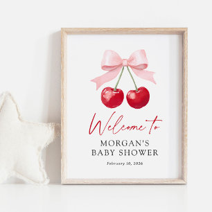 Cherry Baby Shower Welcome Sign
